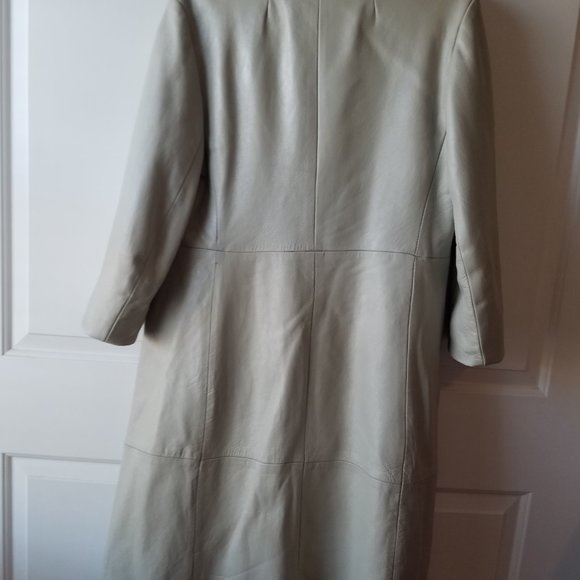 Vintage Dove Gray Leather Coat . Small / medium. - Picture 7 of 15